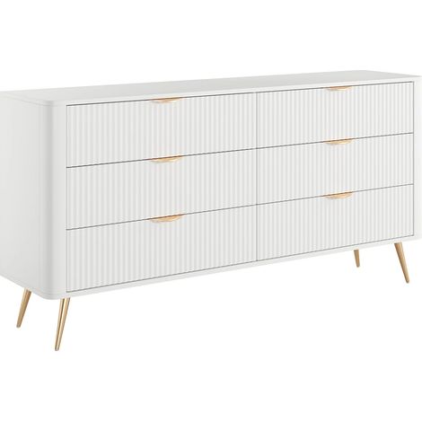 Comò 6 cassetti Bianco e Dorato - ELONARIA (1/5)