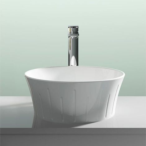 Nuie Vessel Round Sit-On Countertop Basin 360mm Wide - 0 Tap Hole (1/4)