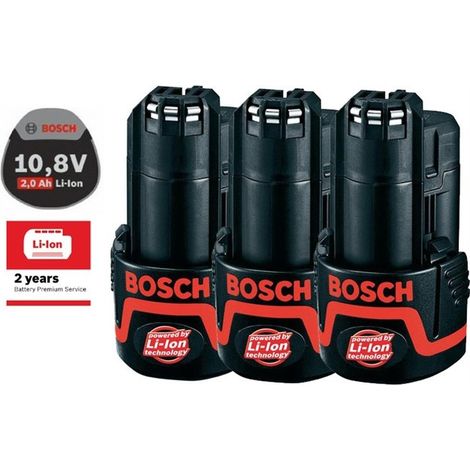 3 X Bosch 12v / 10.8v Lithium Ion 2.0ah Battery for GSR GDR GOP GWI GSA GSB GLI (1/2)