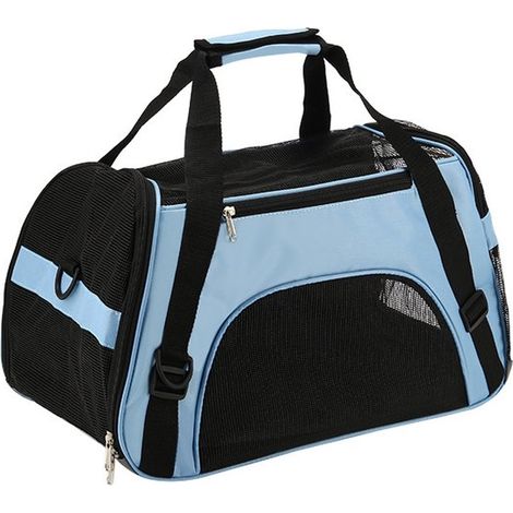Bolsa de viaje para mascotas，Apta para gatos y perros，Bolsa de viaje para perros pequeños，Apta para mascotas de hasta 1,5 kg，432130 cm，Azul (1/5)