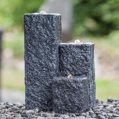 Heissner Gartenbrunnen Neptun LED schwarz (1/2)