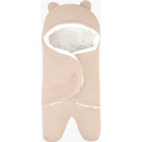 Sacco nanna autunno/inverno per neonati, copertina anti-calci per bambini, sacco nanna caldo per passeggino, beige (1/4)