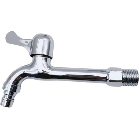 Rubinetto da esterno in acciaio inox 304, resistente alle intemperie, con beccuccio lungo, anti-schizzo, anticorrosione, facile da pulire, ideale per giardino, garage e lavanderia. (1/4)