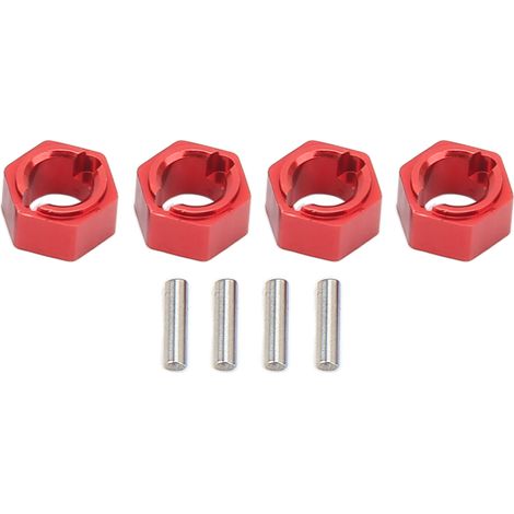 Adaptateur de roue hexagonale en alliage d'aluminium 7mm pour voiture RC 1/24 FMS FCX24, rouge (1/5)