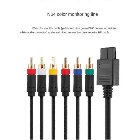 Câble composite 2X RGB/RGBS compatible avec les consoles vidéo N64, SFC, SNES et NGC. Haute stabilité, sans adaptateur BNC - JXLGV (1/5)