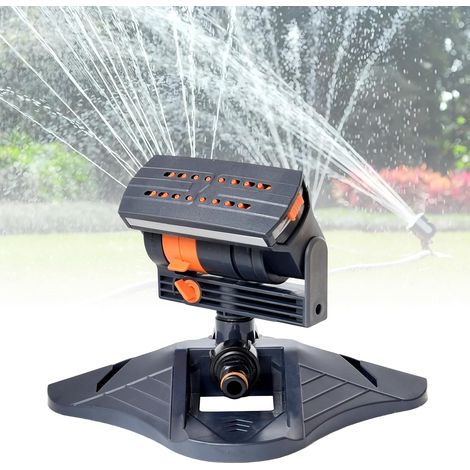 Arroseurs pour pelouse, arroseur d'eau oscillant avec 16 buses pour jardin, grande base avec raccord rapide pour cour, largeur réglable, plage et débit (1/5)
