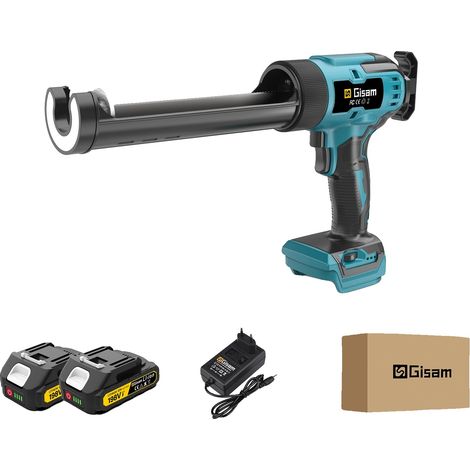 Pistolet à calfeutrer électrique, compatible avec batterie, contrôle de vitesse variable, 2 Batterie (1/2)