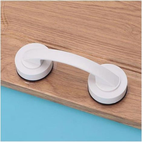 Ecleanfy - Poignée à ventouse blanche AIMOONSA 7,5×2,5 cm – sans perçage pour porte, fenêtre, tiroir (charge 7,5 kg)