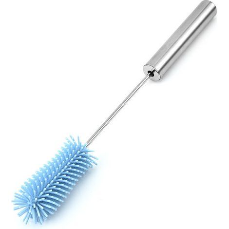 Lntyq Goupillon Silicone Long Manche pour Bouteille, Biberon, Gourde - Brosse de Nettoyage pour Cuisine, Tasses, Bouteilles, Bouilloires (1/5)