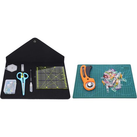 Lot cutter cuir rotatif, règle de coupe, poinçon de gravure, outil de marquage, kit combo pour patchwork et sculpture. (1/5)