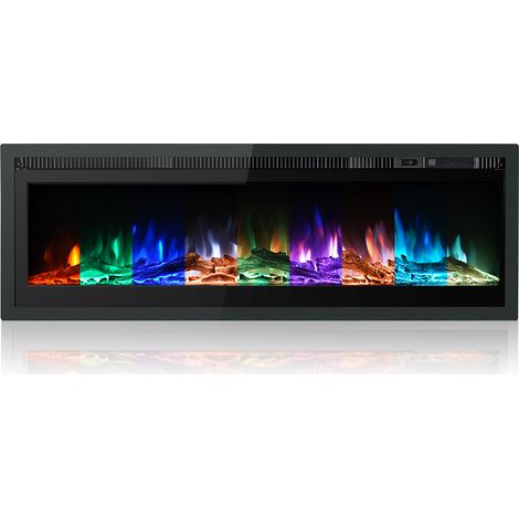 40-Inch Electric Fireplace, 900W/1800W Wall - Mount or Freestanding, Metal - Paneled Heater with a Variety of Colorful Flames, Remote - Controlled, and Embellished with Crystals (1/5)