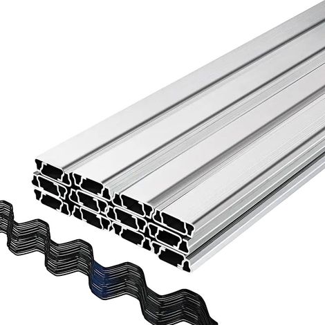 U-Federverriegelungskanal, 2m Länge, Set aus 40, PE-beschichtete Aluminiumlegierung, geeignet für Schattentuch, korrosionsbeständiges Design (1/5)
