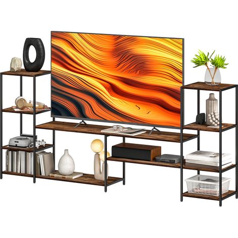 TV Unit for TVs up to 60 Inches, Industrial TV Stwith Storage Shelves, Entertainment Centre for Living Room, Bedroom (1/5)