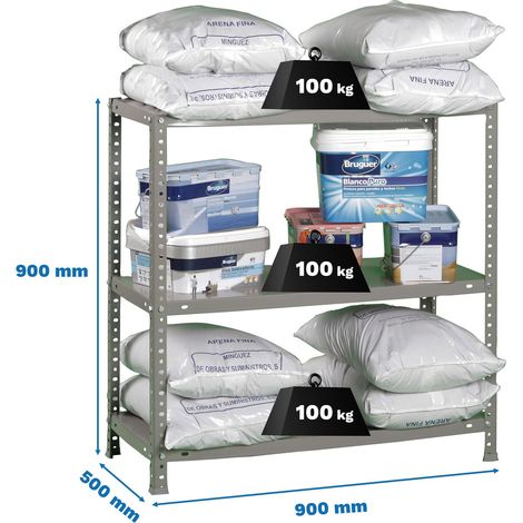 Simon Rack Comfort 3/500 Metallregal grau 900x900x500 mm