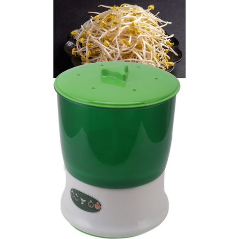 Dispositivo automático de germinación de 2 etapas para semillas y brotes con placa de presión, 110 V (EE. UU.), PP, doble capacidad, para verduras y yogur. (1/5)