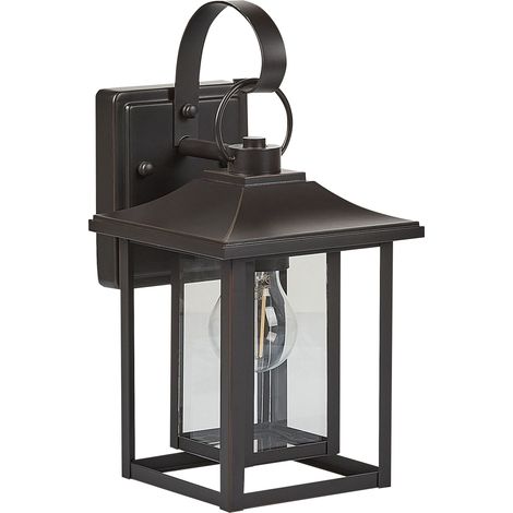 Lampada da parete esterna in metallo nero e vetro 34 cm Mandorla (1/5)