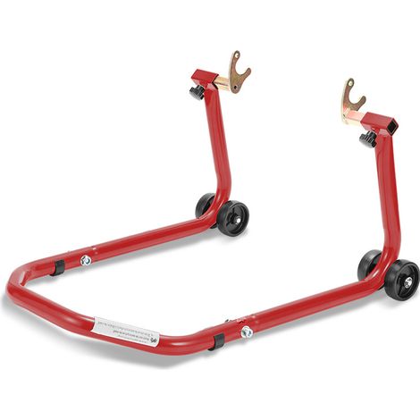 TolleTour Caballete trasero para moto en U de acero, ajustable 30–40 cm, color rojo (1/5)
