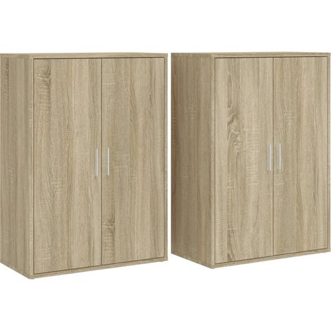 Credenza buffet cassettiera mobile contenitore organizer cucina soggiorno soggiorni set da 2 sonoma 60 x 31 x 84 cm derivati del legno marrone 020036819