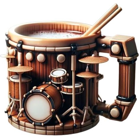 Mug à café - Mug - Gourde créative en forme de batterie - Mug à café original avec instrument de musique (1/3)