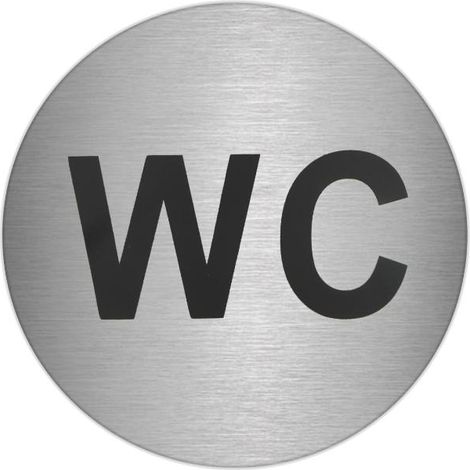 Placa Adhesiva "WC" Acero Inoxidable Ø 7 cm. (1/3)