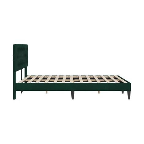 Tête de lit en velours vert foncé, 120 × 190 cm, velours doux et confortable, tête de lit confortable, idéal chambre à coucher, style moderne, montage simple (1/5)