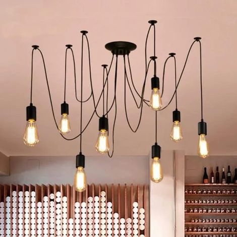U-Do 8 Têtes Lustre Suspension Créatif style Vintage Lampe éclairage 1.5m Lustre Intérieur pour Cuisine Salon Couloir (1/3)