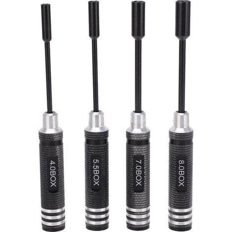 Coffret de douilles pour tournevis à six pans creux, tailles 4,0 mm, 5,5 mm, 7,0 mm et 8,0 mm, avec douille cruciforme. (1/5)