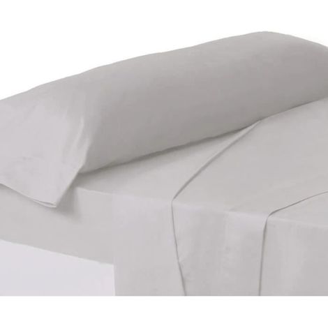 Taie d'oreiller - JUANIO - 155 x 45 cm - Gris clair - 52% polyester/48% coton - Anti-acariens