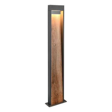 Lampadaire salmon gris avec bois 100cm - 446960135 (1/3)
