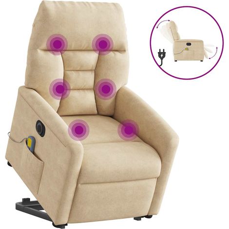 Maison Exclusive - Massagesessel Aufstehhilfe Elektrisch Creme Mi (1/5)