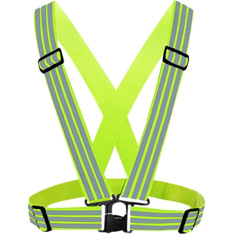 Gilet de sécurité réfléchissant haute visibilité 2 pièces, gilet de sécurité réglable pour la course, le cyclisme et les motos,de DEBUNS