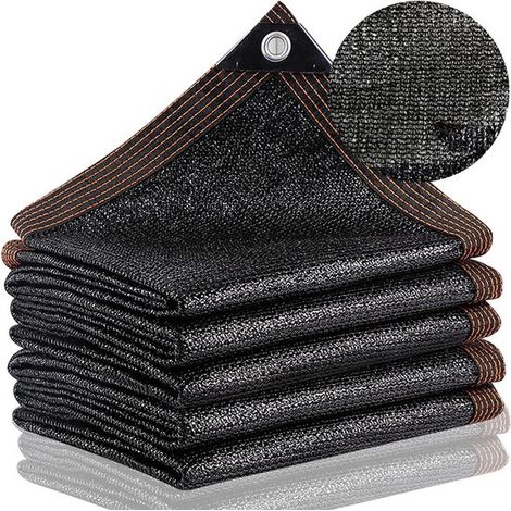 Sonnenschutznetz Garten Schattennetz Sonnenschutz 95 % Schattierungsgrad 2 x 2 m Schwarz (1/5)