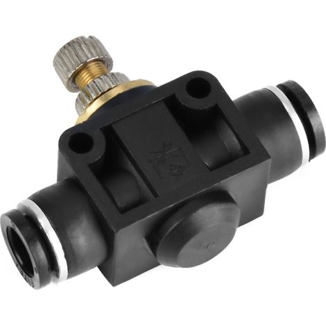Régulateur de débit d'air pour tubes 4/6/8 mm, raccord pneumatique en T (6 mm) (1/5)