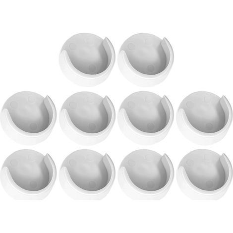 Cyclingcolors – Lot de 10 supports de tringle ronds Ø 25mm en plastique – Montage mural pour dressing et placard – Couleur blanche