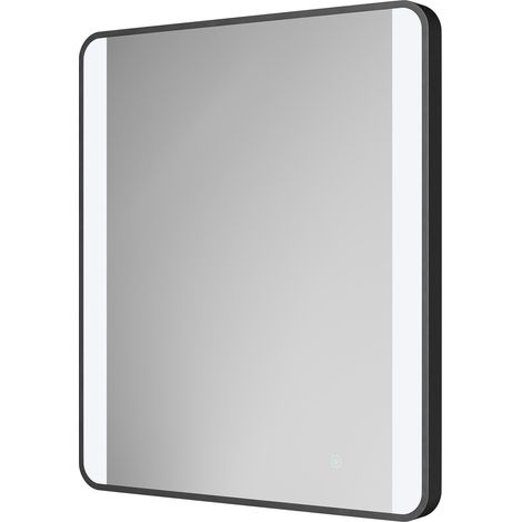 Colore Wade Matt Black 600mm x 800mm Illuminated Dimmable LED Mirror with Demister and Touch Sensor (1/5)