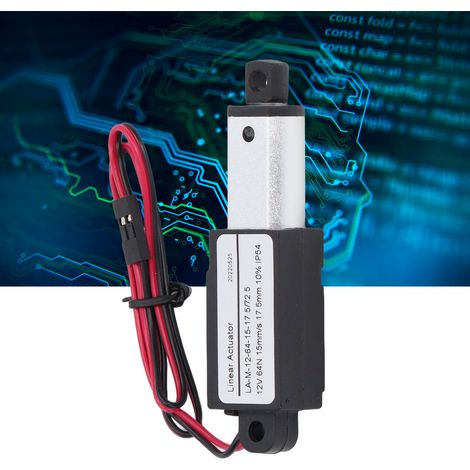 Micro vérin électrique linéaire 12V en aluminium ABS pour machines agricoles, course 17.5mm, actionneur mini motion DC