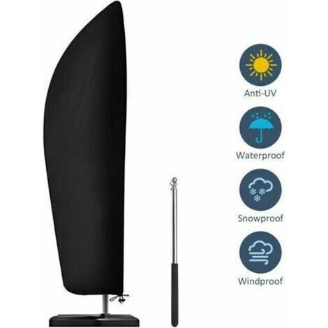 Housse de Protection Parasol 2 à 4m, Tissu Oxford 210D Imperméable, Anti-UV, 280 x 30/81/46 cm (1/4)