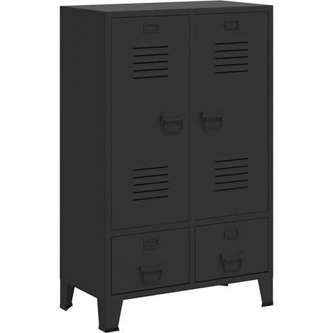 Maison Exclusive - Armadio in Metallo in Stile Industriale 67x35x107 cm Nero