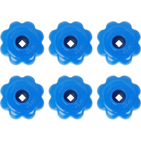 6 Volants à Main pour Vanne D'angle en Plastique Bleu (1/5)
