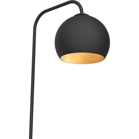 LUMICOM JOE Piantana, 1X E27, max 42W, metallo, nero opaco/foglia oro, D.25cm H.170cm (1/2)