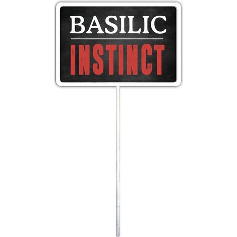 STC Plaque Décorative Métal Jardin à Planter - Basilic Instinct - 22.5 x 12 cm