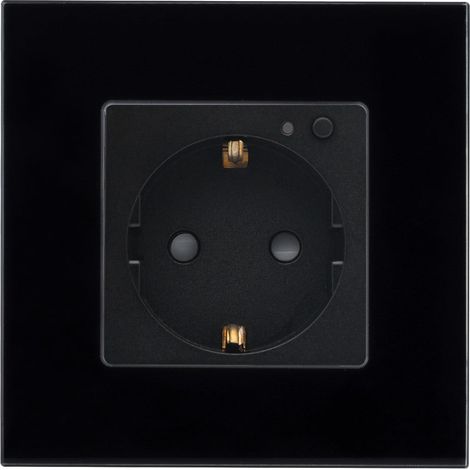 Enchufe Tipo F Schuko WiFi con Marco PC Negro (1/5)