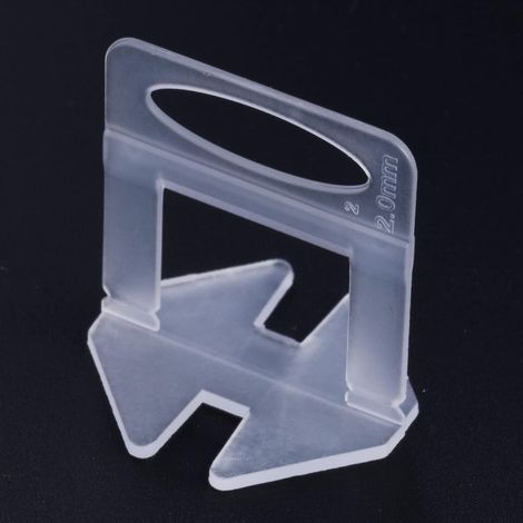 Fliesen-Nivelliersystem 400 Stück 2 mm Fliesen-Abstandshalter Clips für Bodenwand (Weiß, Polypropylen, Glatt)