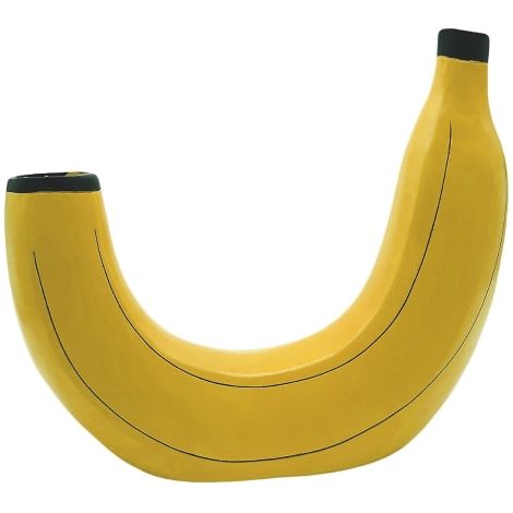 Vase Banane Jaune Vif Résine Synthétique Durable Pot Fleurs Moderne Décoratif Bureau Ornement Art Maison (1/5)