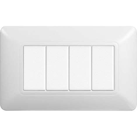 Placca compatibile Bticino Matix 4 moduli plastica colore bianco (1/5)