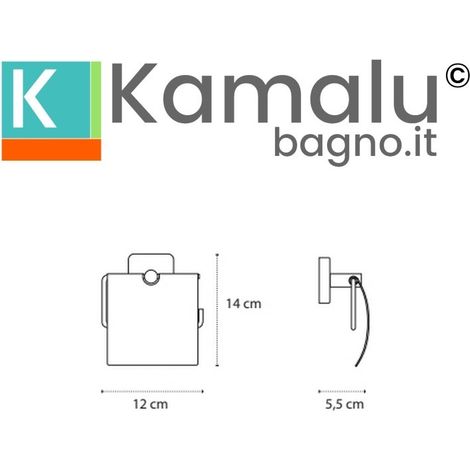 Portarotolo con coperchio a muro in acciaio inox satinato  CLODE-S kamalu (1/2)