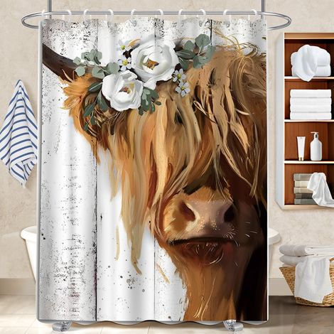 Kit rideau de douche en polyester 180x180 infroissable cache baignoire pour un éveil en douceur le matin (1/5)