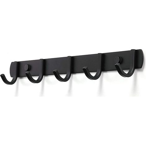 Wandgarderobe, Designer-Garderobenhaken aus Edelstahl, robuste Haken für Badezimmer, Schlafzimmer oder Büro, Schwarz (5 Haken)