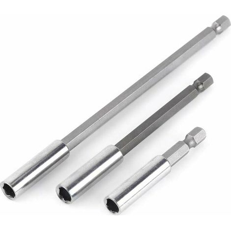 Tête De Démarreur - Lot De 3 Tiges Carrées Hexagonales (60 mm 100 mm 150 mm) - Pour Perceuses Électriques Et Visseuses - 3 Pièces
