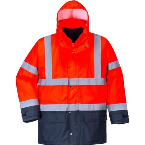 Parka bicolore 5-en-1 Portwest EXECUTIVE Rouge / Bleu Marine XL. (1/2)